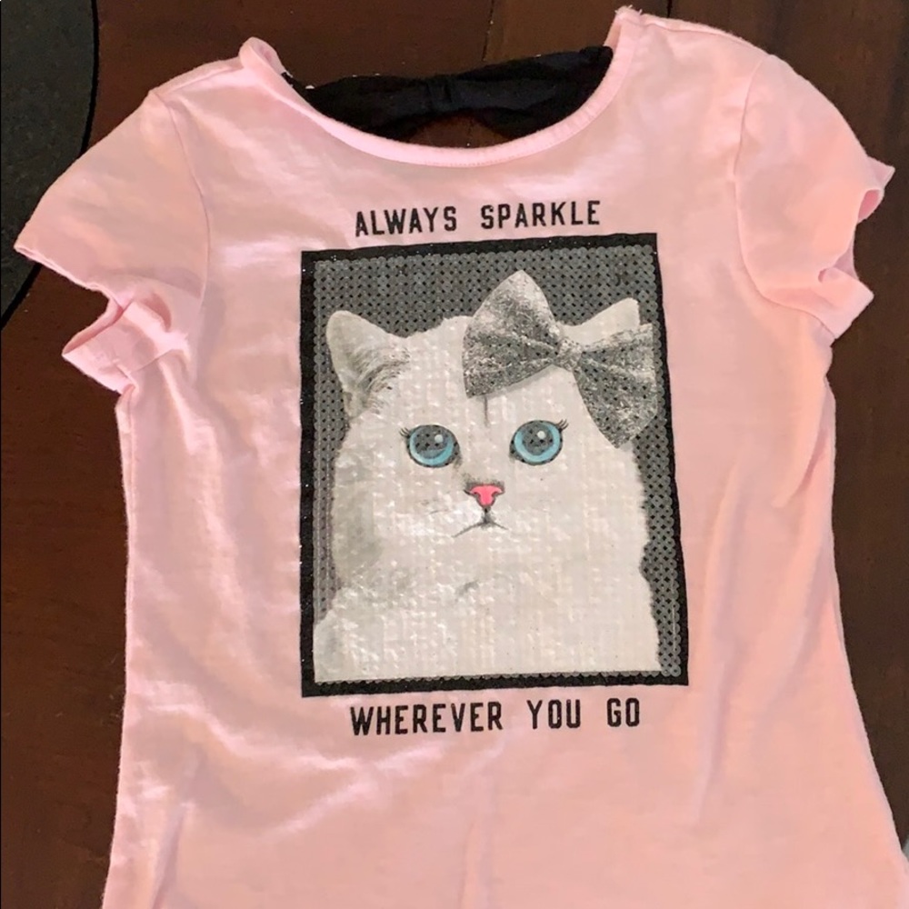 Justice new without tags cat sequin shirt